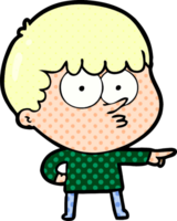 cartoon pointing boy png