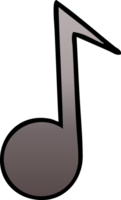 gradient shaded cartoon of a musical note png