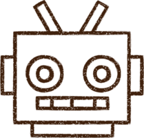 Robot Head Charcoal Drawing png