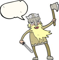 hand drawn speech bubble cartoon viking warrior png