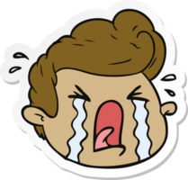 sticker of a cartoon crying boy png