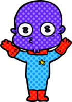 astronauta calvo extraño de dibujos animados png