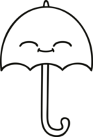 linje teckning tecknad serie av en paraply png