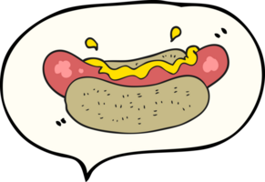 main tiré discours bulle dessin animé Hot-dog png