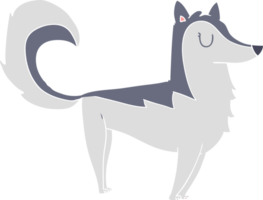 Cartoon Husky im flachen Farbstil png