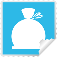 square peeling sticker cartoon of a bag png