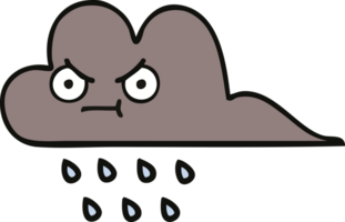 schattig tekenfilm van een storm regen wolk png