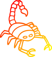 warm helling lijn tekening van een tekenfilm schorpioen png