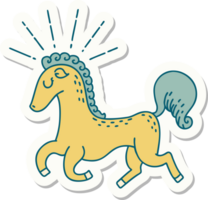 sticker of a tattoo style prancing stallion png