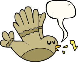 hand drawn speech bubble cartoon singing bird png