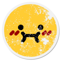 cute unsure face circular sticker png