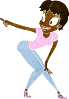 cartoon pretty woman pointing png