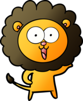 heureux, dessin animé, lion png