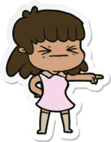 sticker of a cartoon woman png