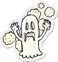 sticker of a cartoon spooky ghost png