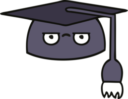 cute cartoon of a graduation hat png