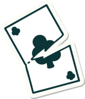 sticker of tattoo in traditional style of a torn card png