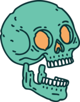 imagen icónica de estilo tatuaje de una calavera png