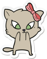 sticker of a cartoon cat png