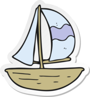 klistermärke av ett tecknat segelfartyg png