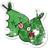 distressed sticker of a cute cartoon pears png