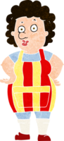 cartoon woman in kitchen apron png