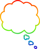 rainbow gradient line drawing of a cartoon expression bubble png