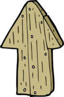 flèche de direction en bois de dessin animé png