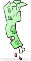 mano disegnato cartone animato zombie braccio png