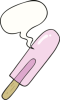 Karikatur Eis lolly mit Rede Blase png