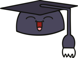 fofa desenho animado do uma graduação chapéu png