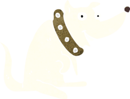 cartoon happy dog in big collar png