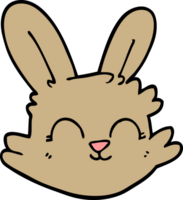 dessin animé doodle lapin heureux png