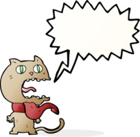 cartoon frightened cat with speech bubble png