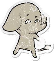 nödställda klistermärke av en tecknad elefant som minns png