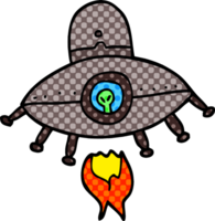 cartoon doodle alien spaceship png