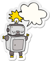 tekenfilm robot met toespraak bubbel sticker png