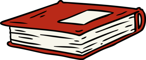 hand drawn cartoon doodle of a red journal png