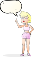 hand drawn speech bubble cartoon happy gym woman png