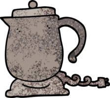 grunge textured illustration cartoon kettle png