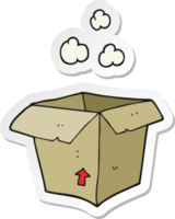 pegatina de una caja vacía de dibujos animados png