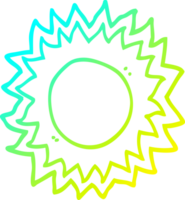 cold gradient line drawing of a cartoon sun png