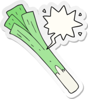 cartoon leeks with speech bubble sticker png