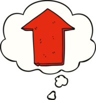 cartoon pointing arrow with thought bubble png