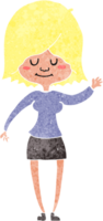 mujer feliz de dibujos animados png