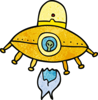 cartoon doodle alien spaceship png