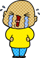 cartoon crying bald man png