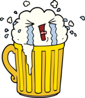 Cartoon-Becher Bier weint png