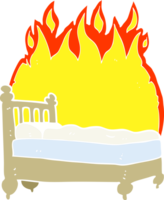 flat color illustration of beds are burning png