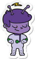 sticker of a friendly cartoon spaceman png